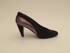 Escarpins Stéphane Kélian en peau et cuir tressé, gris foncé pointure 37