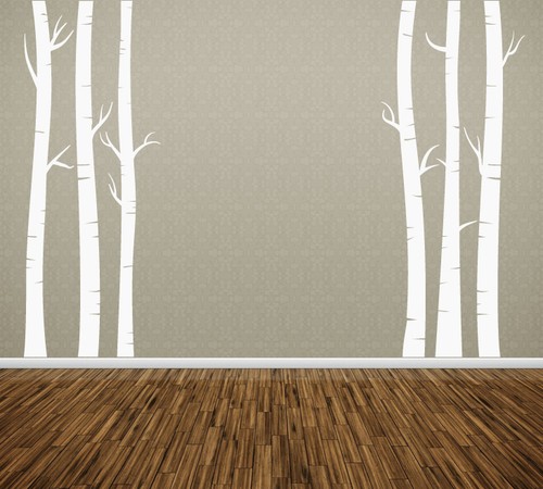 Wall art tree birch - art, t5