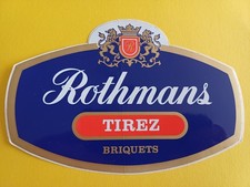 Grand autocollant vintage ROTHMANS BRIQUETS "TIREZ" (17 x 11,5 cm )