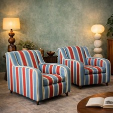 Fauteuils vintage tissu italie - fauteuils,