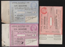 lot de 3 billets loterie