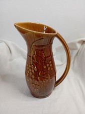 Ancien Pichet À Vin Décor Grappes De Raisin En Relief Sarreguemines