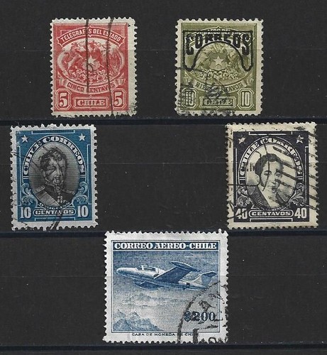 Chili lot 5 timbres - chili,