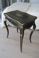 Meuble Table Travailleuse Coiffeuse Napoléon III marqueterie Boulle en  TBE