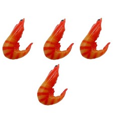  4pcs Simulation Crevettes Modèle de crevette artificielle Modèle de nourriture