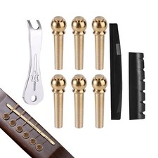 6pcs Broches de Guitare Acoustique en Laiton Chevilles pour Cordes de Guitare...