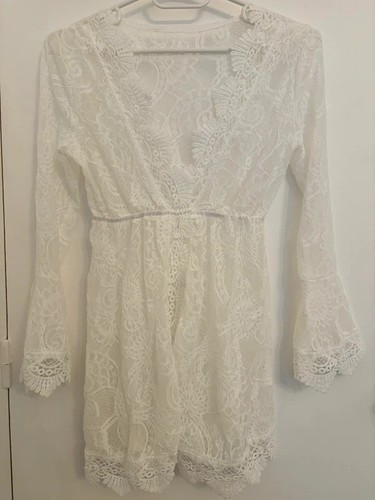 Robe plage dentelle - plage, blanche