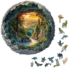 Grand puzzle rond en bois