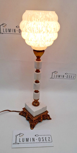 Lampe poser marbre blanc - a,