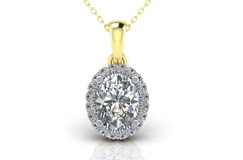 Pendentif ovale zircon en - en,