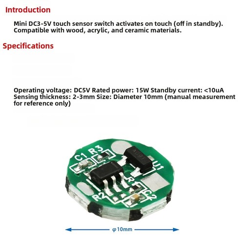 Interrupteur tactile dc5v - tactile, 10mm
