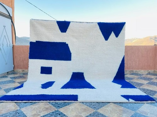 Tapis marocain bleu - ,