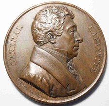 RARE MEDAILLE DE LAFAYETTE POUR SA VISITE AUX ETATS-UNIS EN 1824