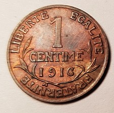 Pièce 1 centime Daniel Dupuis, 1916