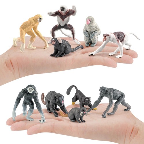 10x mini figurines singe - 10x,
