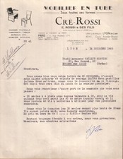 LYON - LOT 2 LETTRES CRE ROSSI , E. ROSSI , MOBILIER EN TUBE SCOLAIRE 1955 1956