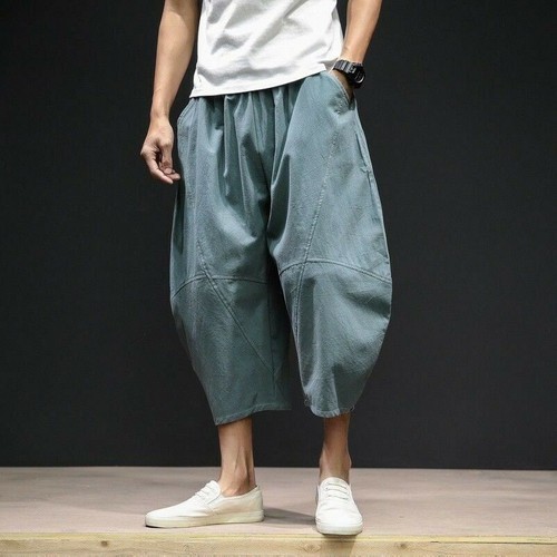 Pantalons corsaire lin coton - pantalons,