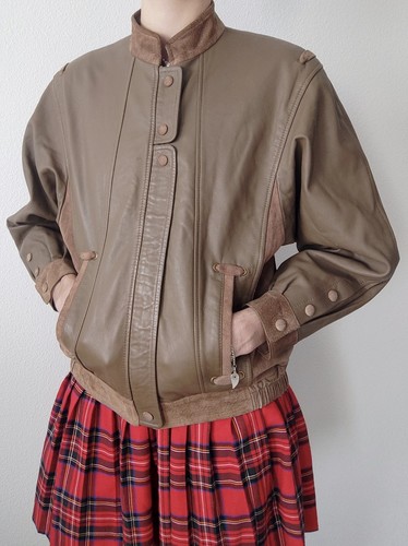 Veste bombers cuir - , marron