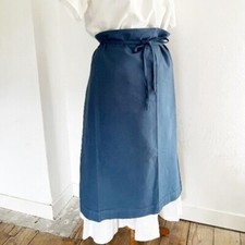 French UPCYCLED antique linen INDIGO WORK WEAR APRON Les Toiles Blanches