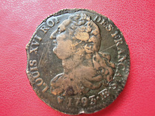 FRANCE  MONNAIE DE LOUIS XVI  2 SOLS   1793 BB FRANCAIS   (A3361)