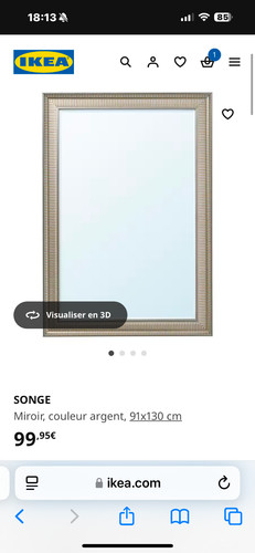 Miroir ikea argenté très - ikea,