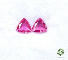 5x5 MM Naturel Rose Tourmaline Trillion Coupe Paire 0.63 Cts Ample Certifié Gems