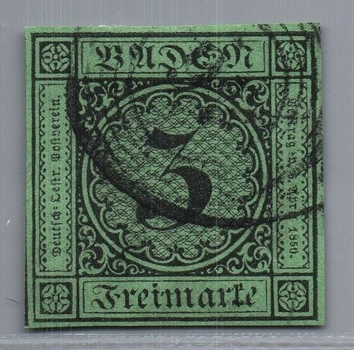 Baden michel oblitéré - michel, n°3