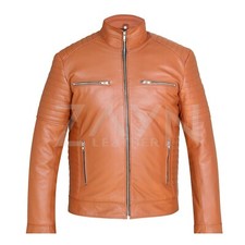 Veste en cuir véritable pour