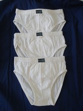 LOT DE 3 SLIPS GARCON AGE 4-6 ANS MARQUE OLYMPIA COULEUR BLANC 100% COTON