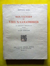 Berthold Mahn Souvenirs du Vieux-Colombier Aveline 1926 Jules Romains dessins