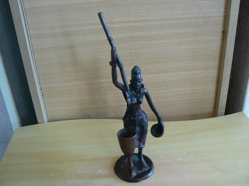 Art afrique bronze femme - bronze,