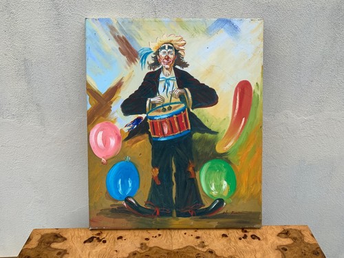 Tableau clown signé - signé, x