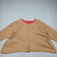 Gudrun Sjoden Blouse XXL 100% Coton Marron Button-Up Shirt Top Taille 2XL