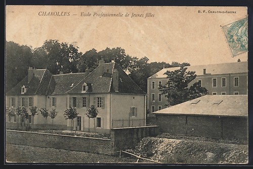 Cpa charolles école - charolles,,