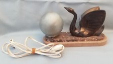 Lampe de chevet art déco en marbre et régule Cygne 