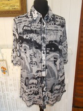 Chemisier long leger transparent noir/blanc voitures ALAIN WEIZ 48FR 46D 20UK