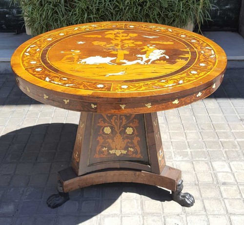 Table gueridon bois avec - table,