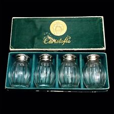 Christofle 4 Salières Mod Perles Sterling Silver Salt Shaker 4 Pcs Original Box