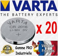 20 piles VARTA Lithium 3V CR2016 BULK - Dispo aussi x2 ou LR6 LR03 CR2032 CR2025