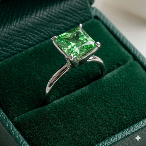 Jolie bague diamant - , vert
