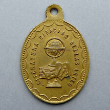 Italy, Antique Medal. Earth globe, Architecture, Science, Mathematical. Pendant