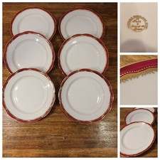 6 grandes assiettes plates filet or  Pate et émaux en porcelaine de Limoges (1)