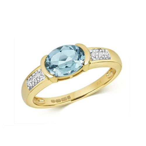 Bague véritable topaze bleue