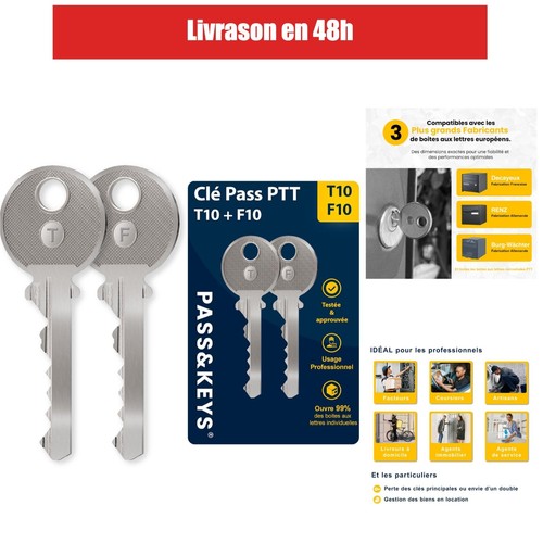 Clés pass ptt t10 - pass, f10