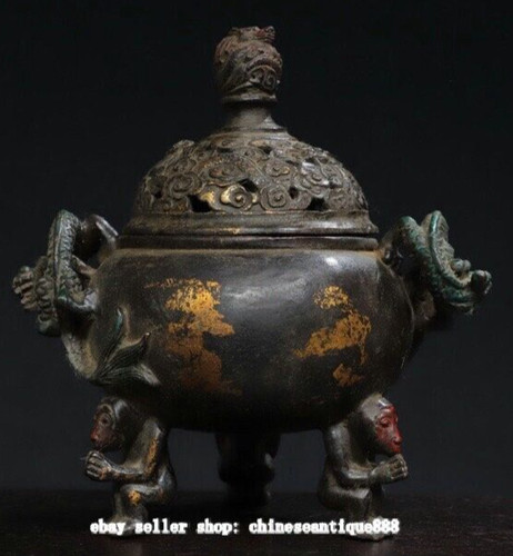 Old chinese bronze gilt - 7.8",