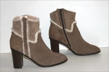 MINELLI  Bottines Boots à Talons Fourrées Daim Marron Taupe T 40 TTBE