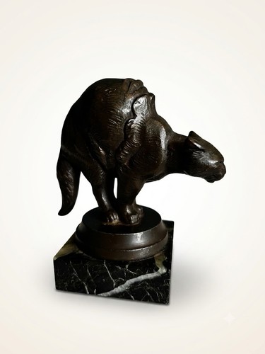 Ancienne sculpture chat bronze - sculpture,