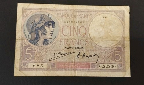 Billet francs violet - billet,