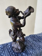 Okimono bronze patiné brune