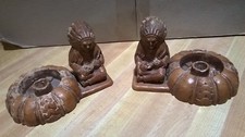Set of Vtg Syroco Wood Carved